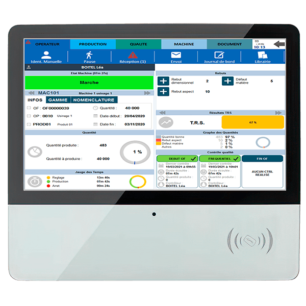 Solution d'acquisition de données de production machine