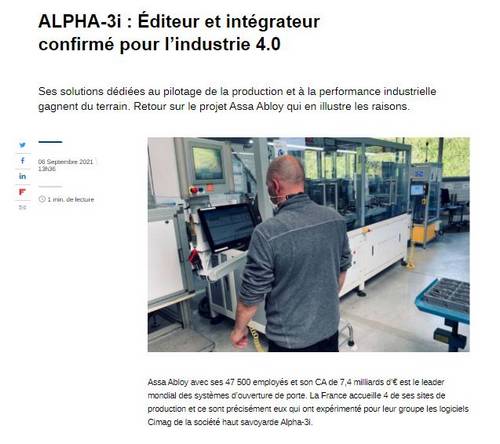 alpha3i intégrateur solution industrielle