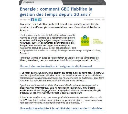 GEG gestion des temps