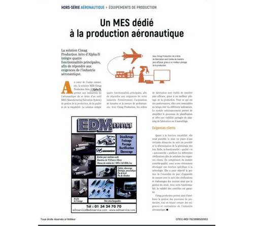 MES production aéronautique