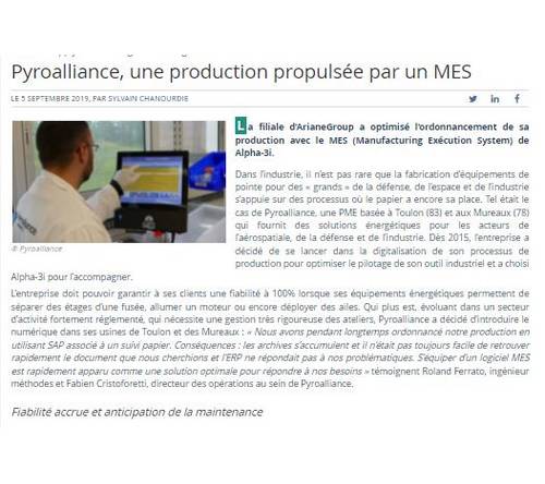 Production propulée MES